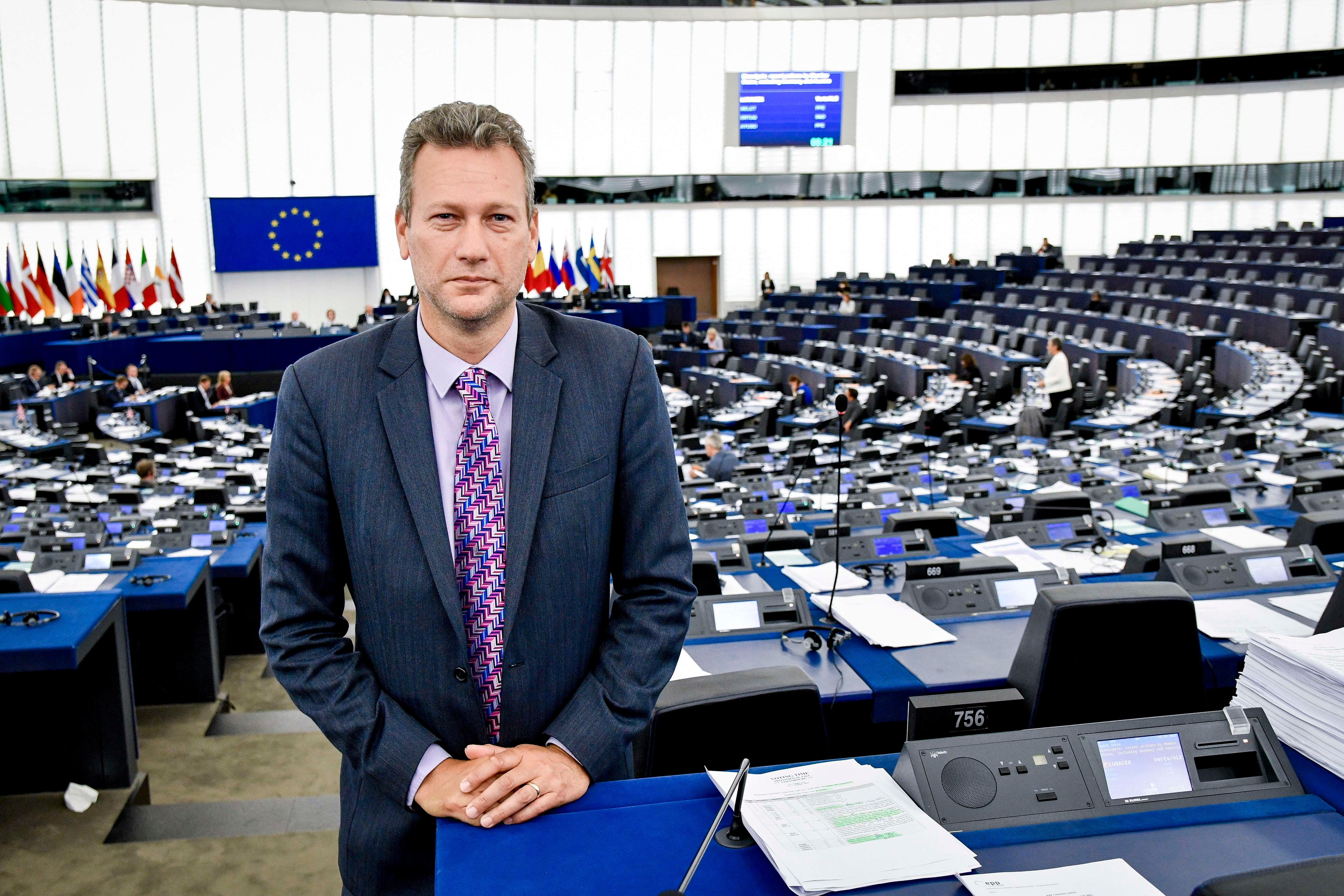Нейтан Гилл в Европарламенте, 2017 год